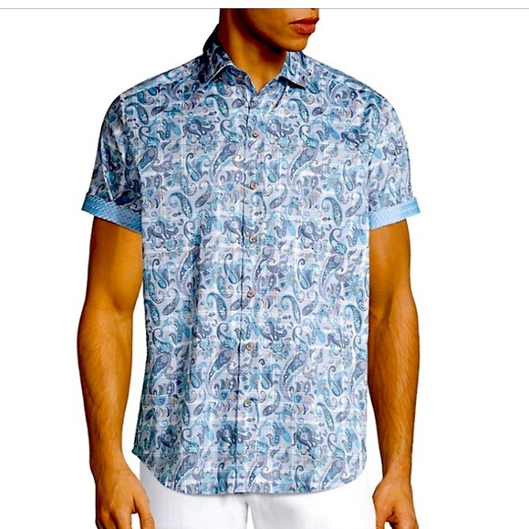 ROBERT GRAHAM ‘SHAW’ PLAID PAISLEY SHORT SLEEVE TAILORED FIT SHIRT - Picture 8 of 12